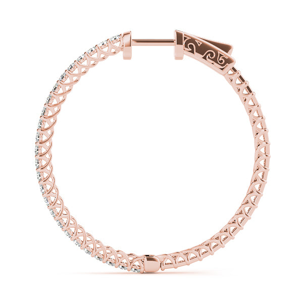 Rose Gold Lab Diamond Inside Out Hoop Earrings