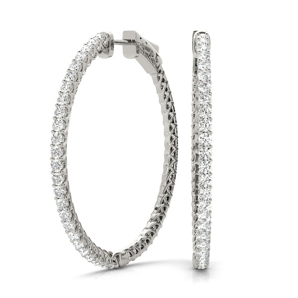Lab Diamond Inside Out Hoop Earrings