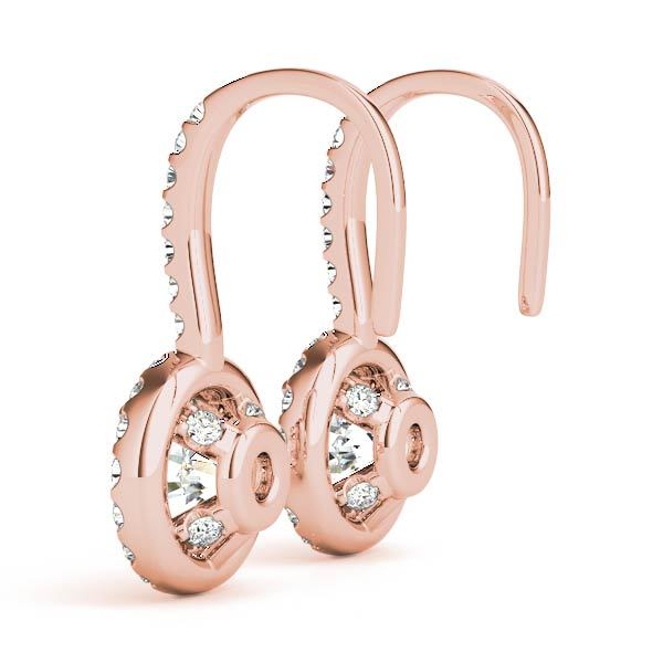Rose Gold Lab Diamond Halo Earring Pair