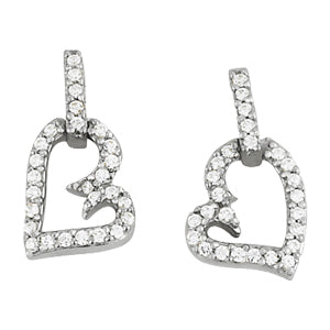Platinum White 1/8 CTTW Diamond Fashion Earrings
