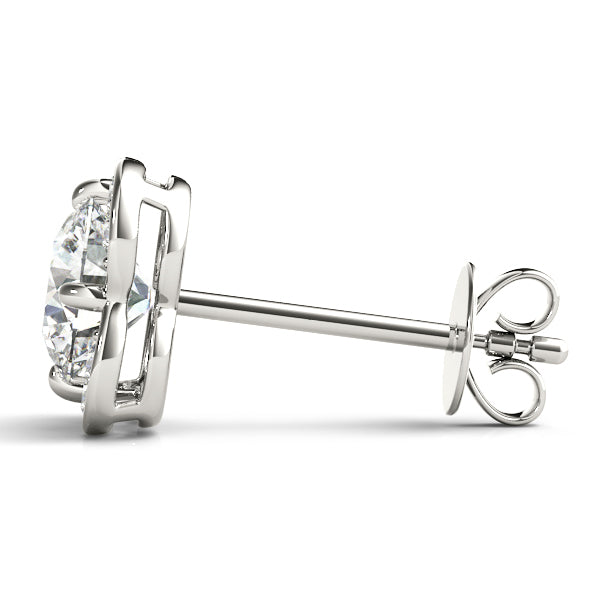Lab Diamond Round Halo Earrings in Premium Cut