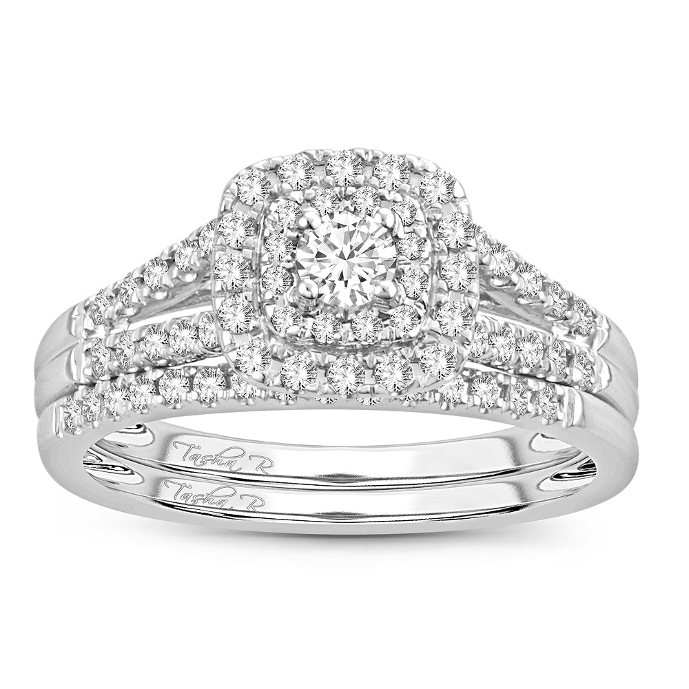 Timeless 14K White Gold 0.50CT Diamond Bridal Ring