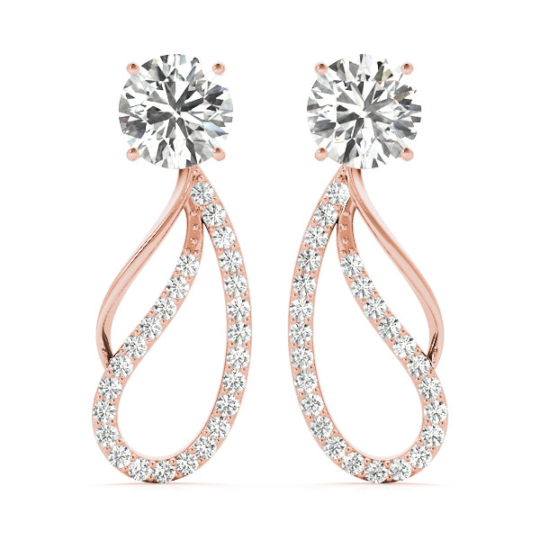 Rose Gold Lab Diamond Earring Jacket Pair