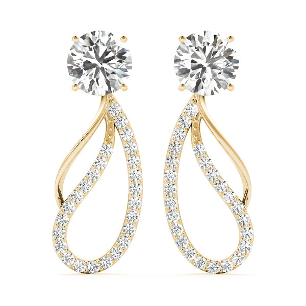 14K Yellow Gold Lab Diamond Earring Jacket
