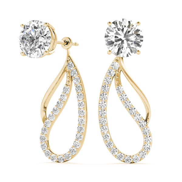 18K Yellow Gold Lab Diamond Earring Jacket