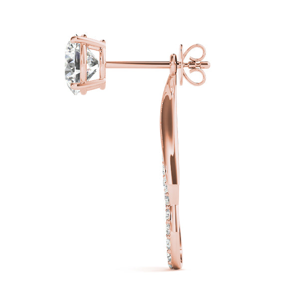 Rose Gold Lab Diamond Earring Jacket Pair