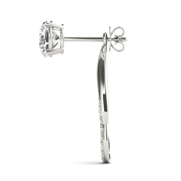 White Gold Lab Diamond Earring Jacket Pair