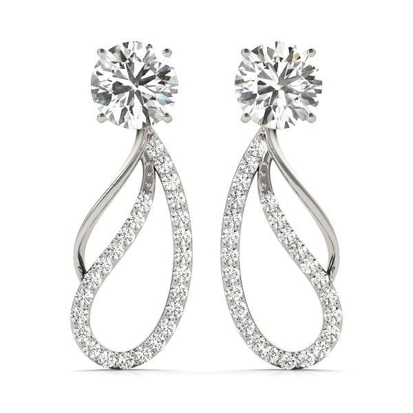 White Platinum Diamond Earring Jacket Pair