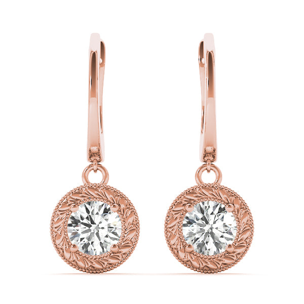 Rose Gold 0.5 CT Lab Diamond Stud Earrings