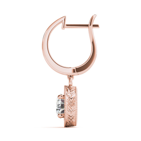 Rose Gold 0.5 CT Lab Diamond Stud Earrings