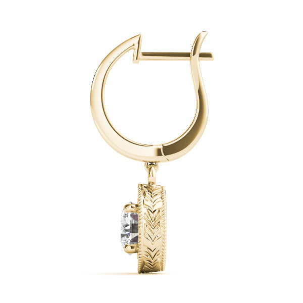 14K Yellow Gold Round Lab Diamond Stud Earrings