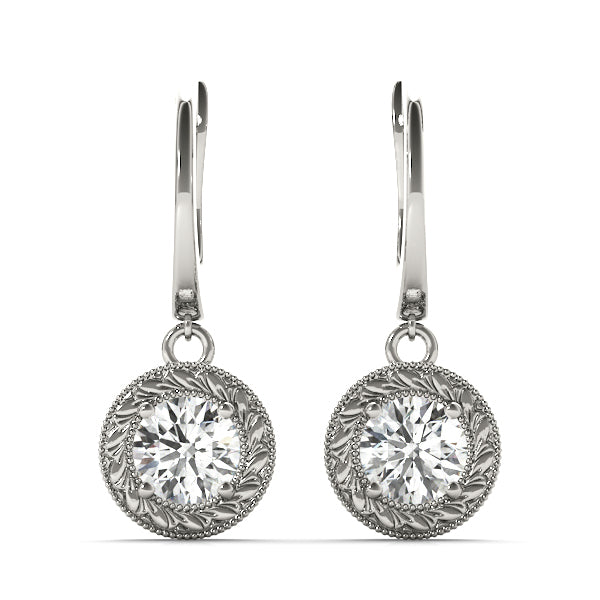 Platinum White 0.5ct Lab Diamond Round Stud Earrings