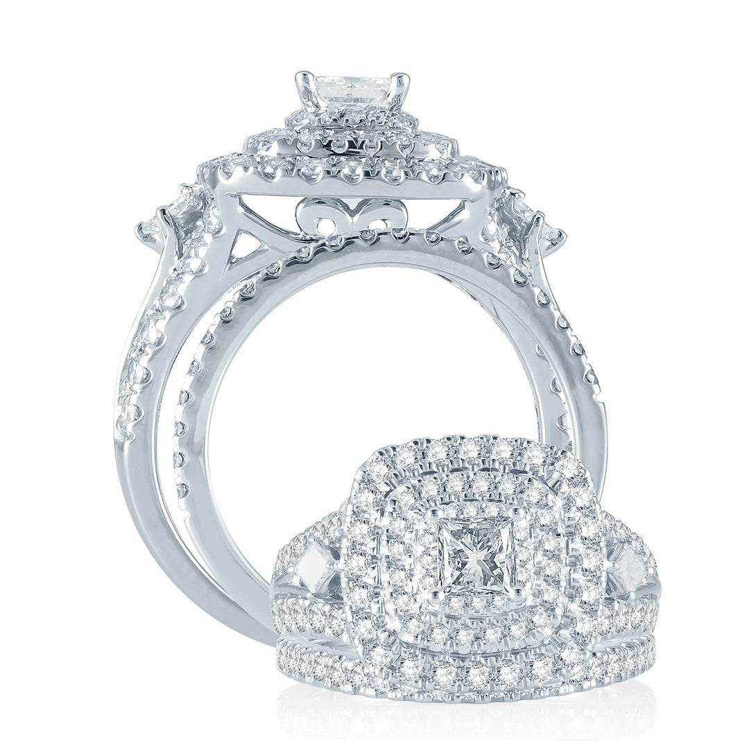 Brilliant 14K White Gold 2CT Diamond Engagement Ring