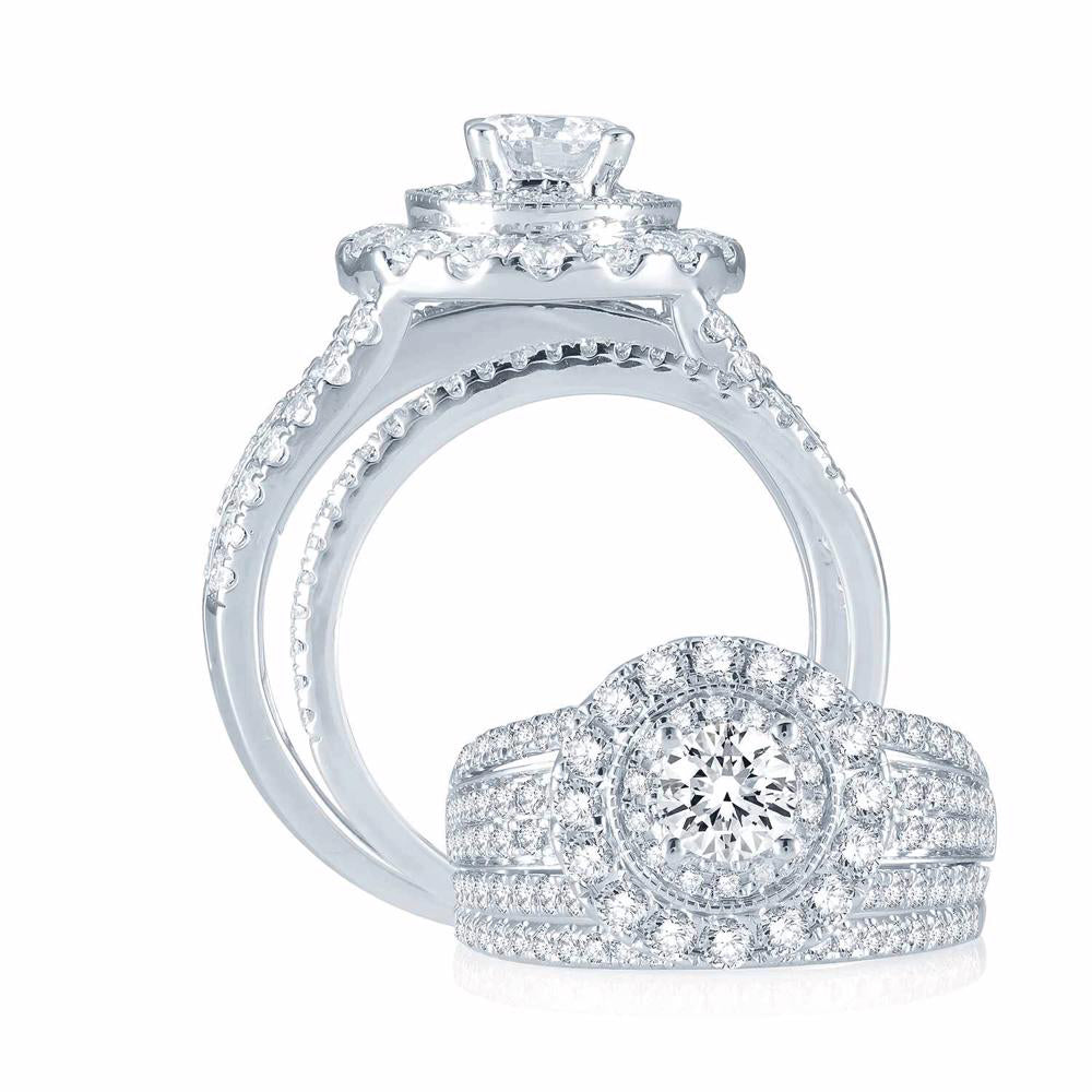 Brilliant 14k White Gold 2CT Lab Diamond Engagement Ring