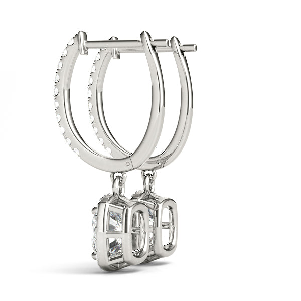 Platinum Diamond Halo Earrings - Luxe Lab Grown