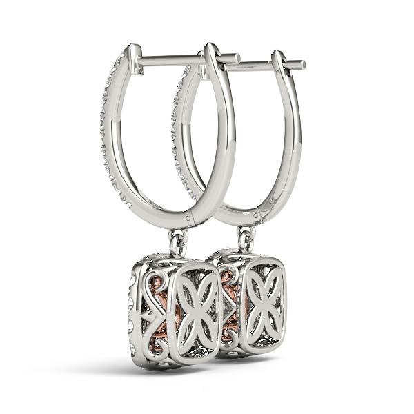 Rose Gold Lab Diamond Halo Earring Set