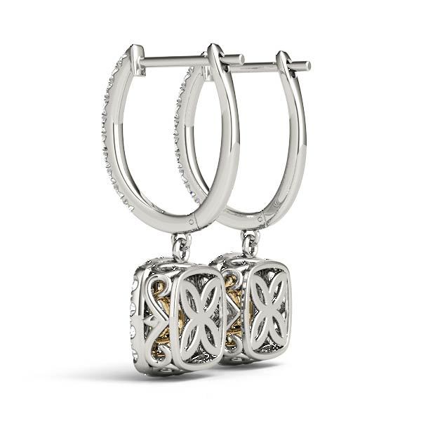Yellow Gold Lab Diamond Halo Earring Pair