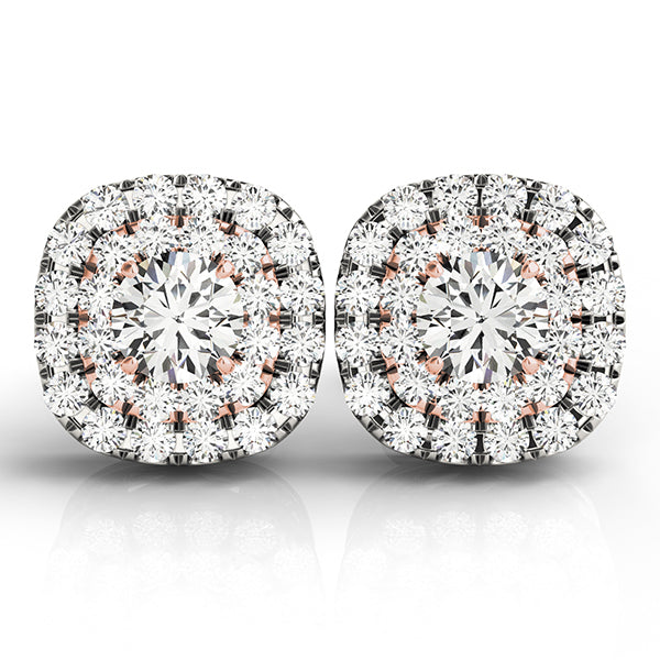 White Gold Lab Diamond Halo Earrings