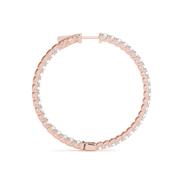 Rose Gold Lab Diamond Inside Out Hoop Earrings