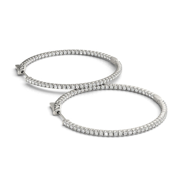 Diamond Inside Out 14K Gold Hoop Earrings 0.20ctw