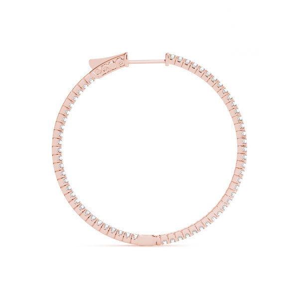 18K Rose Gold Lab Diamond Inside Out Hoop Earrings