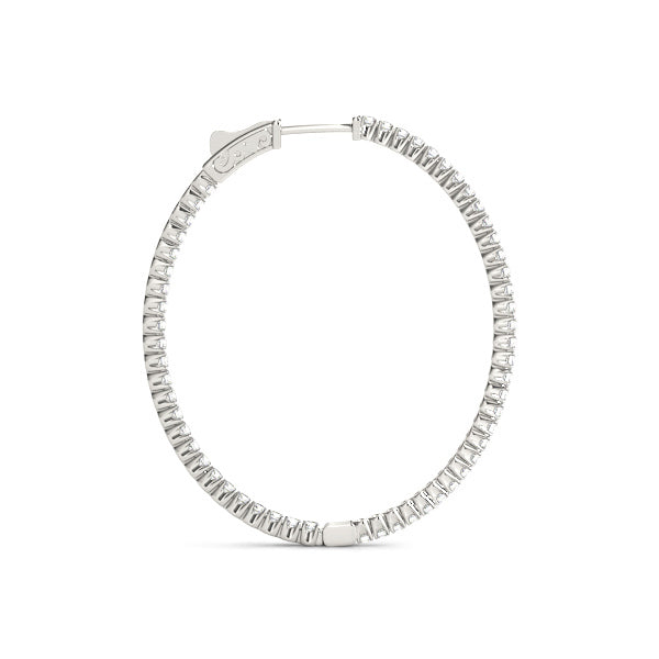 18K White Gold Lab Diamond Inside Out Hoop Earrings
