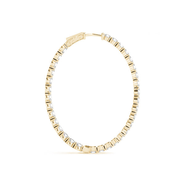 18K Yellow Gold Lab Diamond Inside Out Hoop Earrings