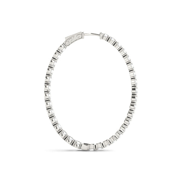 Diamond Inside Out 14K Gold Hoop Earrings