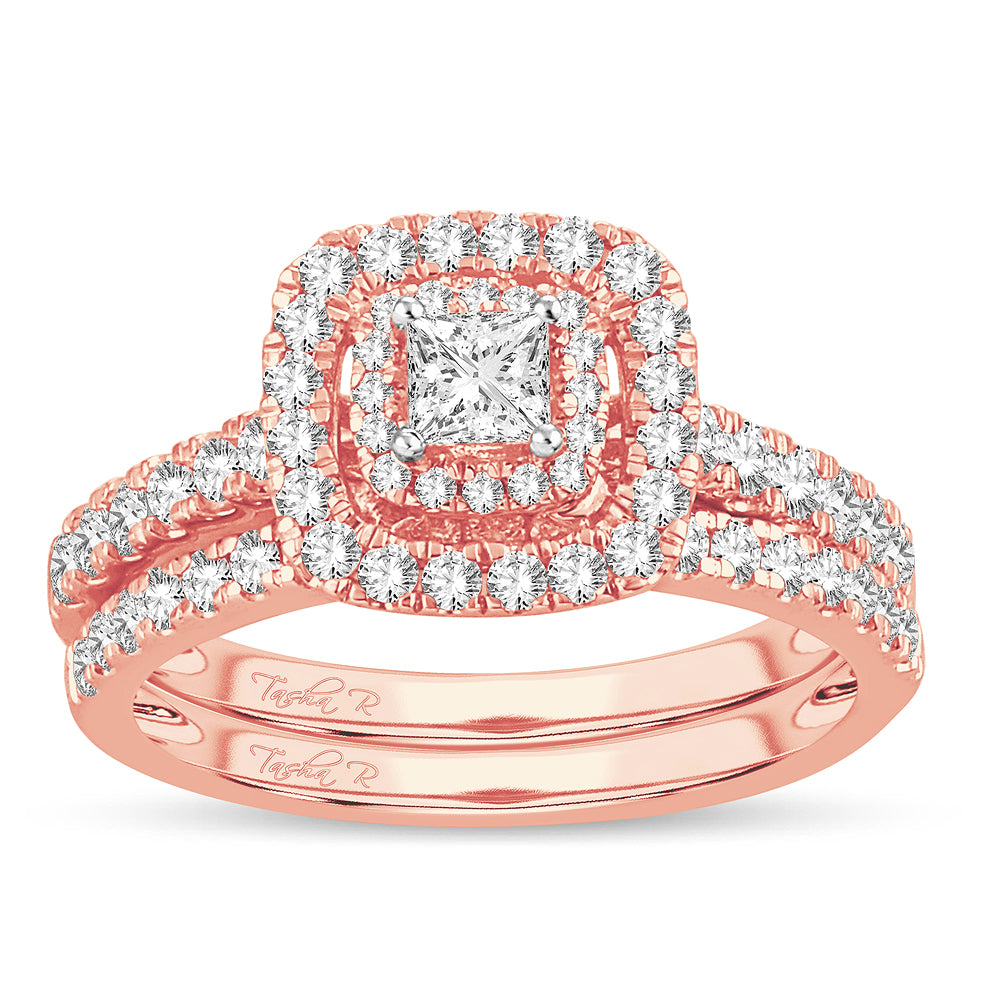 Romantic 14k Rose Gold Lab Diamond Bridal Ring (1CT)
