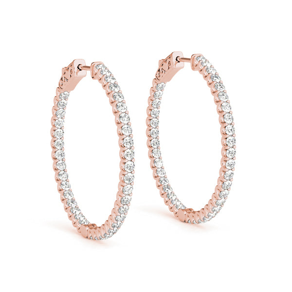 Rose Gold 0.25ctw Lab Diamond Inside Out Hoops