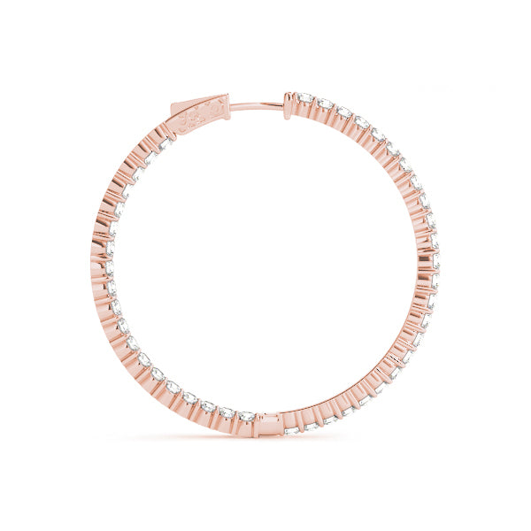 Rose Gold Lab Diamond Inside Out Hoop Earrings