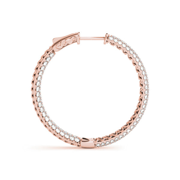 Rose Gold Lab Diamond Pave Hoop Earrings