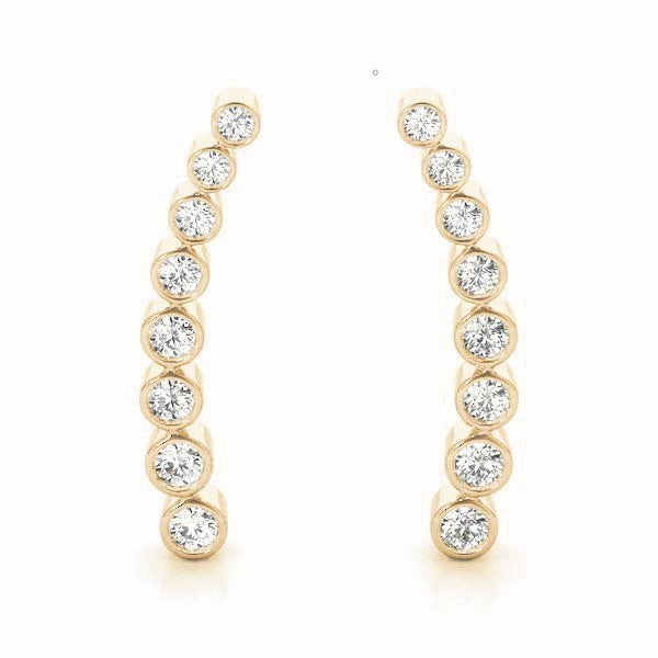 14K Yellow Gold Lab Diamond Ear Climbers