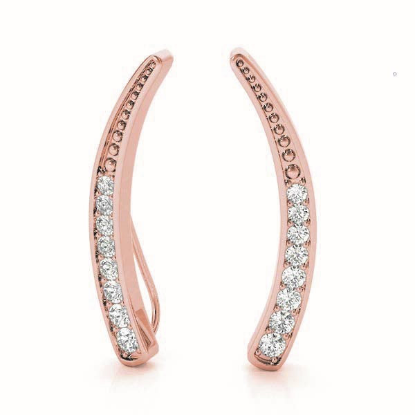 Rose Gold 18K Lab Diamond Ear Climbers