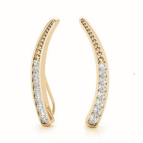 18K Yellow Gold Diamond Ear Climbers