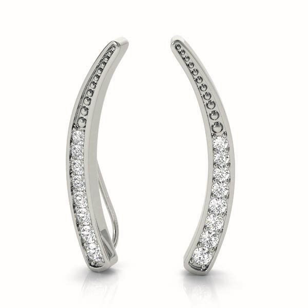 18K White Gold Lab Diamond Ear Climbers