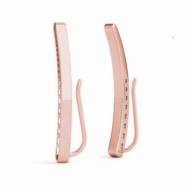 Rose Gold 18K Lab Diamond Ear Climbers