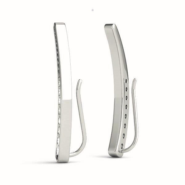 14K White Gold Lab Diamond Ear Climbers