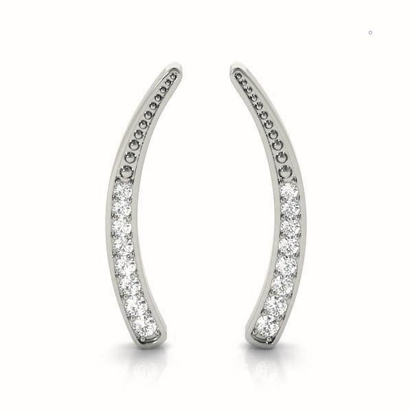 Platinum Lab Diamond Ear Climber Earrings