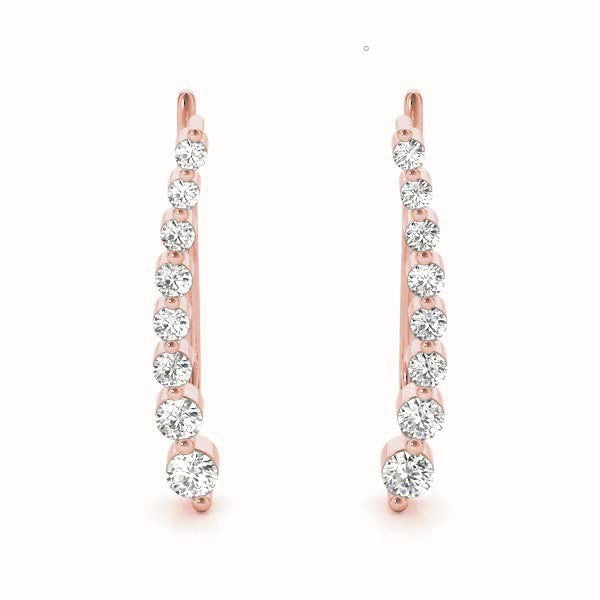 Rose Gold Lab Diamond Ear Climber Pair