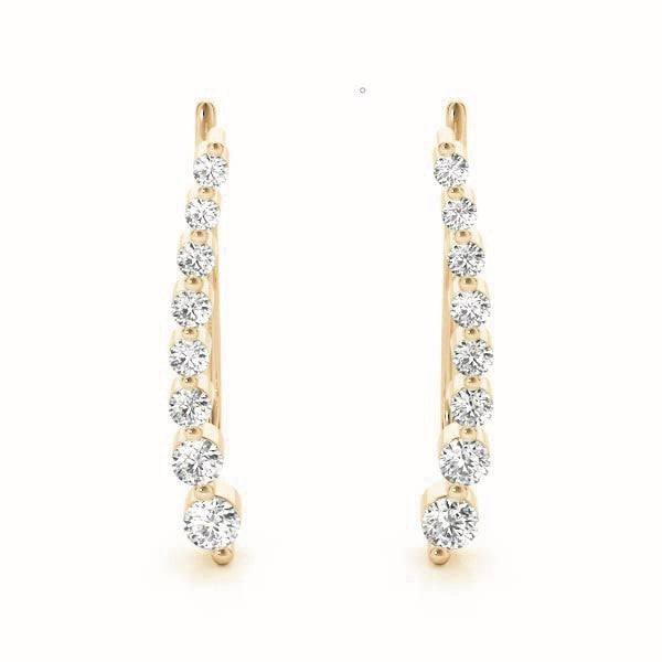 14K Yellow Gold Lab Diamond Ear Climbers