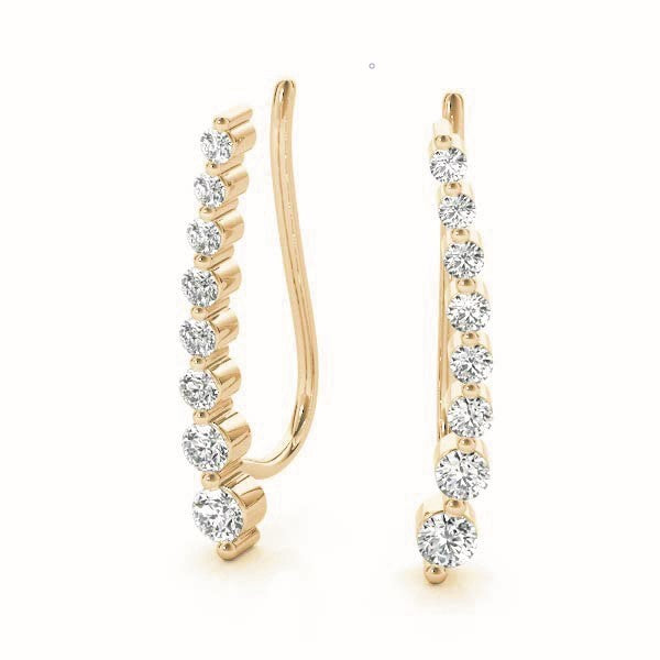 18K Yellow Gold Diamond Ear Climbers