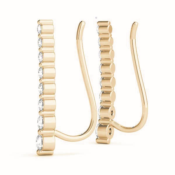 18K Yellow Gold Diamond Ear Climbers
