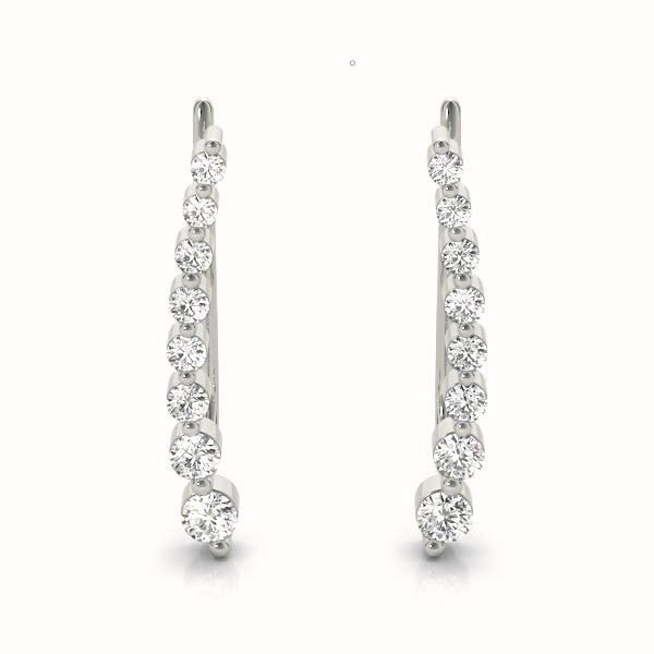 18K White Gold Diamond Fashion Earrings