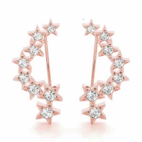 18K Rose Gold 1/6 ct tw Fashion Diamond Earring
