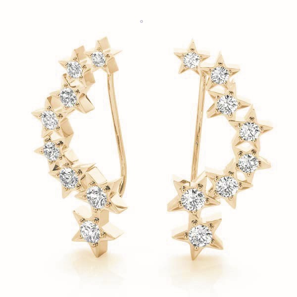 14K Yellow Gold 1/6 ct tw Fashion Diamond Earring