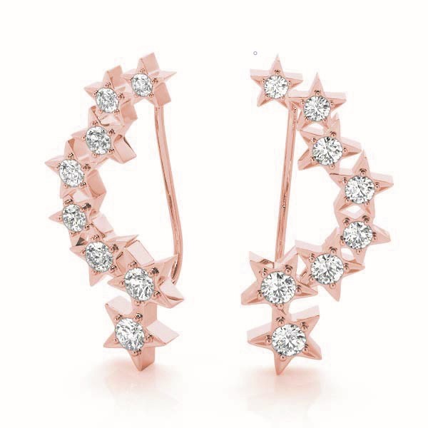 18K Rose Gold 1/6 ct tw Fashion Diamond Earring