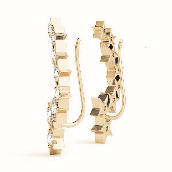 14K Yellow Gold 1/6 ct tw Fashion Diamond Earring