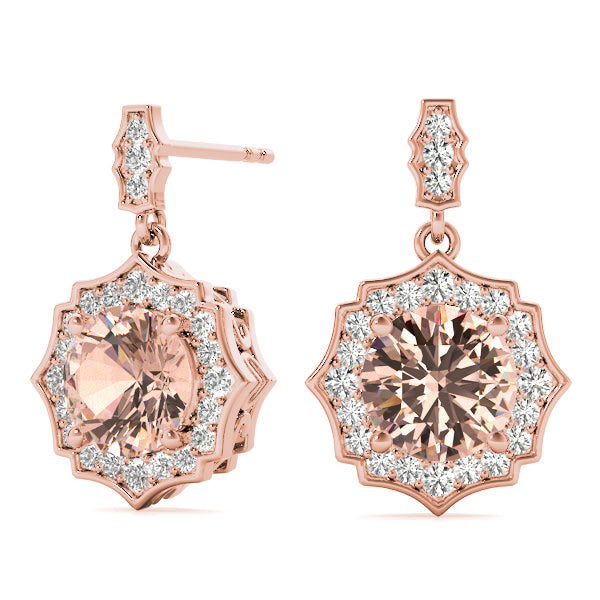 14K Rose Gold 1 1/6 ct tw Fashion Diamond Earring