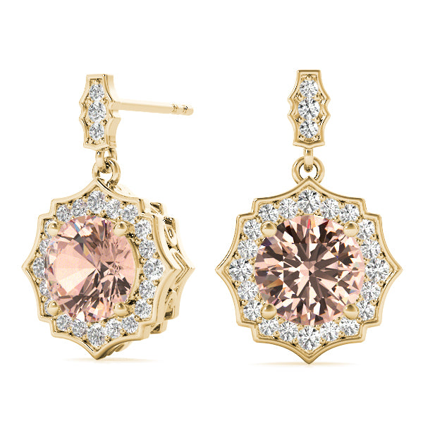 18K Yellow Gold Lab Diamond Earring Pair